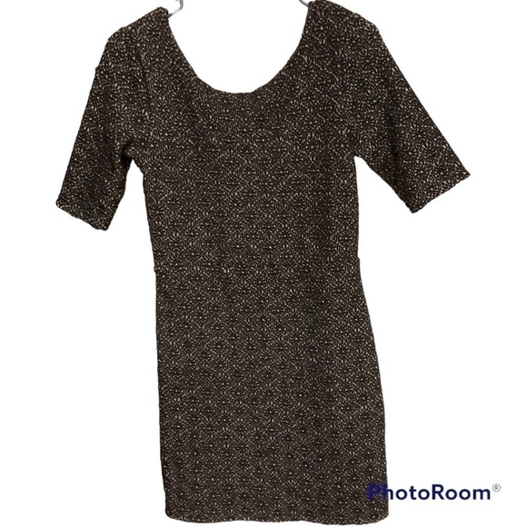 FREE PEOPLE BLACK BODYCON MINI DRESS SIZE MEDIUM - Picture 2 of 6